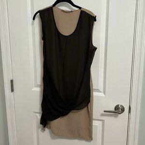 All Saints black and taupe twist dress, US8